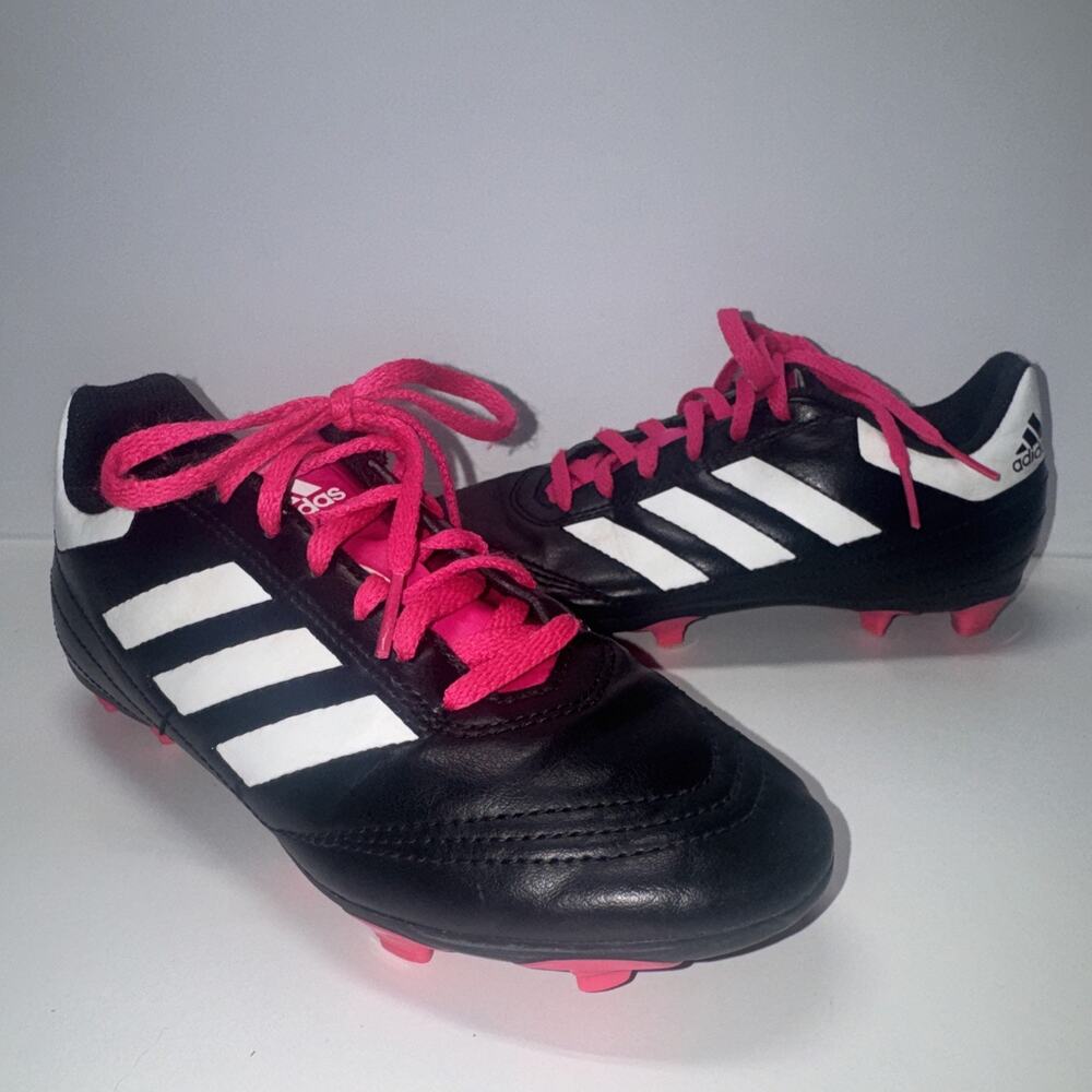 Adidas Soccer Shoes Cleats Pink 753002 Size 3 Black & Pink Youth Kids Futbol